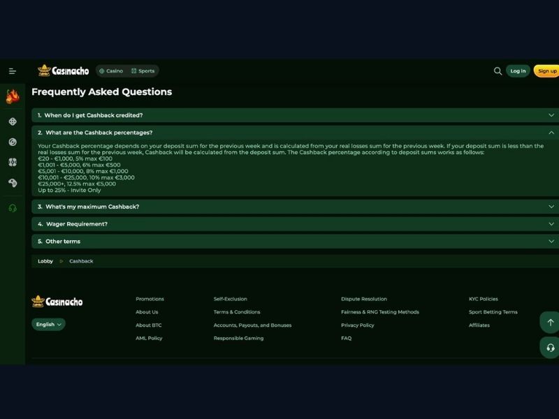 Rakeback i RELDAY w Casinacho Nacho Casino — trzy cotygodniowe strumienie zwrotu