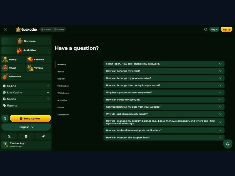 Aplikacja mobilna i kryptowaluty Casinacho Casino dla aktywnych graczy